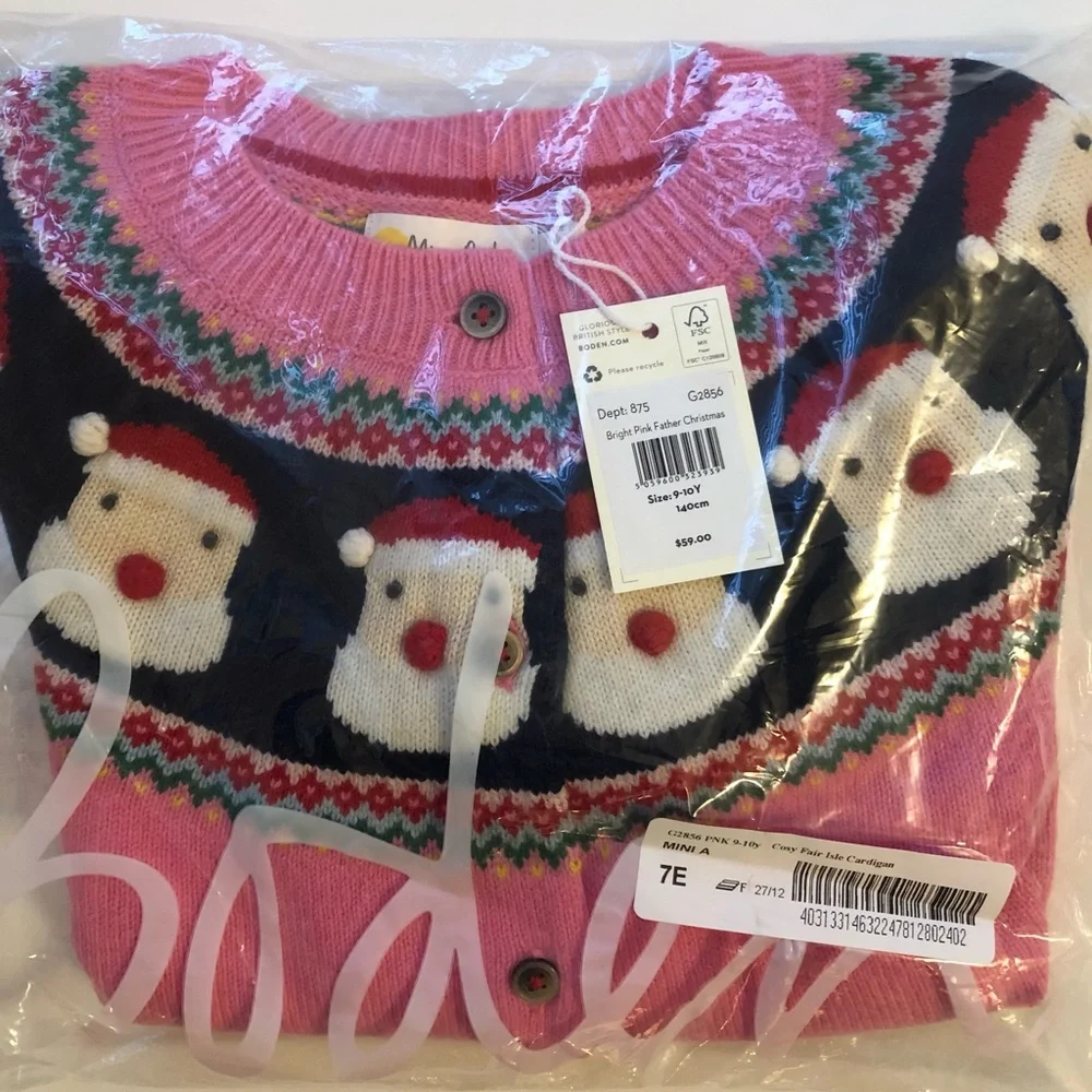 NWT Mini Boden Cosy Fair Isle Cardigan - Picture 9 of 12